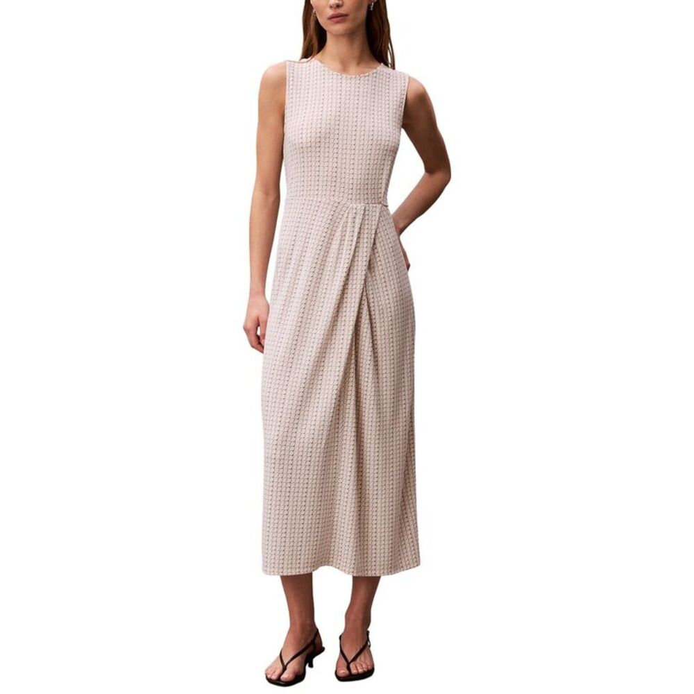 calvin klein jersey maxi dress Womens Printed Crepe Dress, White Formal dresses